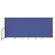 Wallmount Room Divider - 6'H x 12' 10"L - 7 Panel, Royal Blue, Fabric