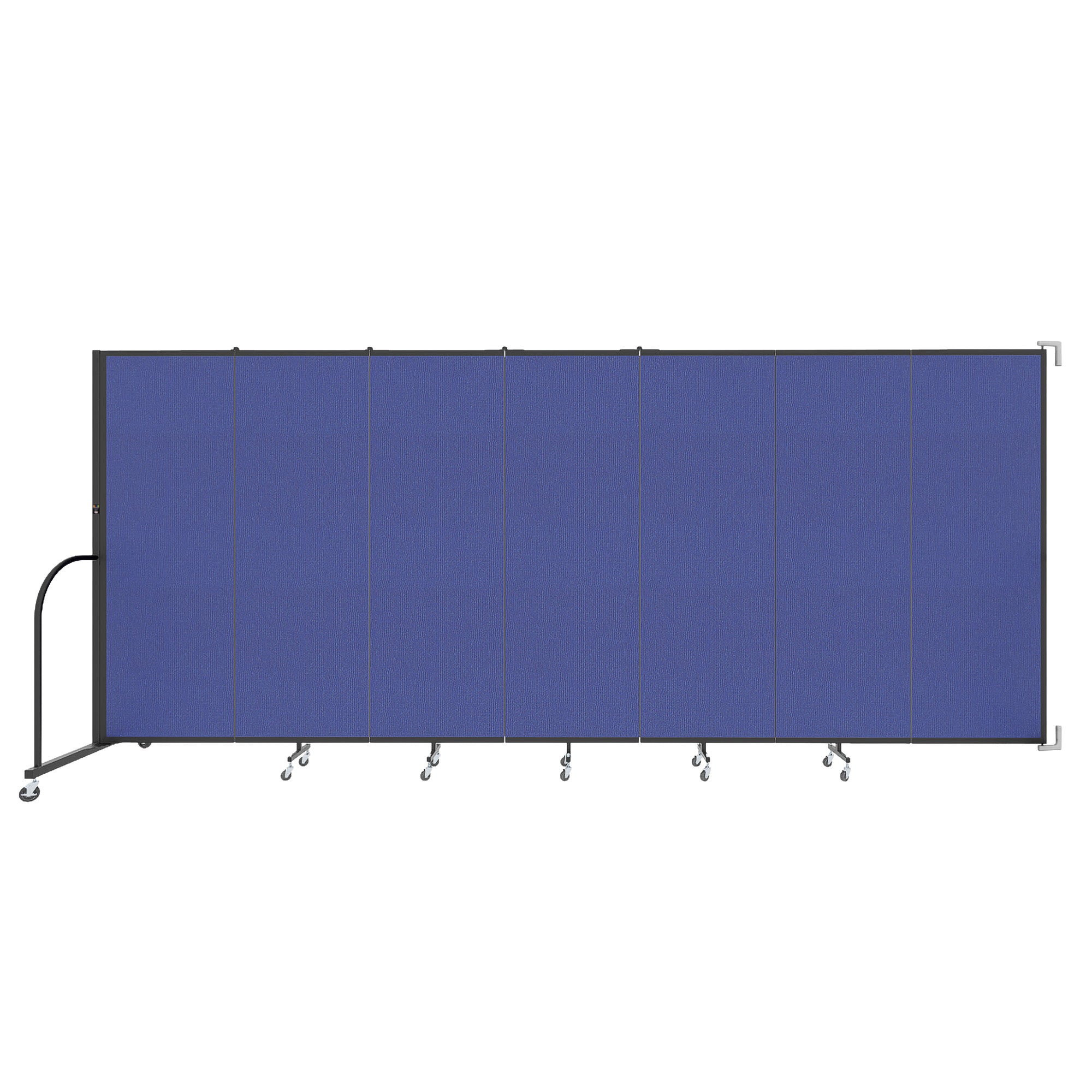 Wallmount Room Divider - 6'H x 12' 10"L - 7 Panel, Royal Blue, Fabric