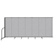 Wallmount Room Divider - 6'H x 12' 10"L - 7 Panel, Gray Smoke, Fabric