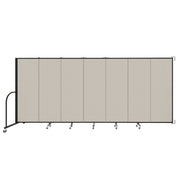 Wallmount Room Divider - 6'H x 12' 10"L - 7 Panel, Sand, Fabric