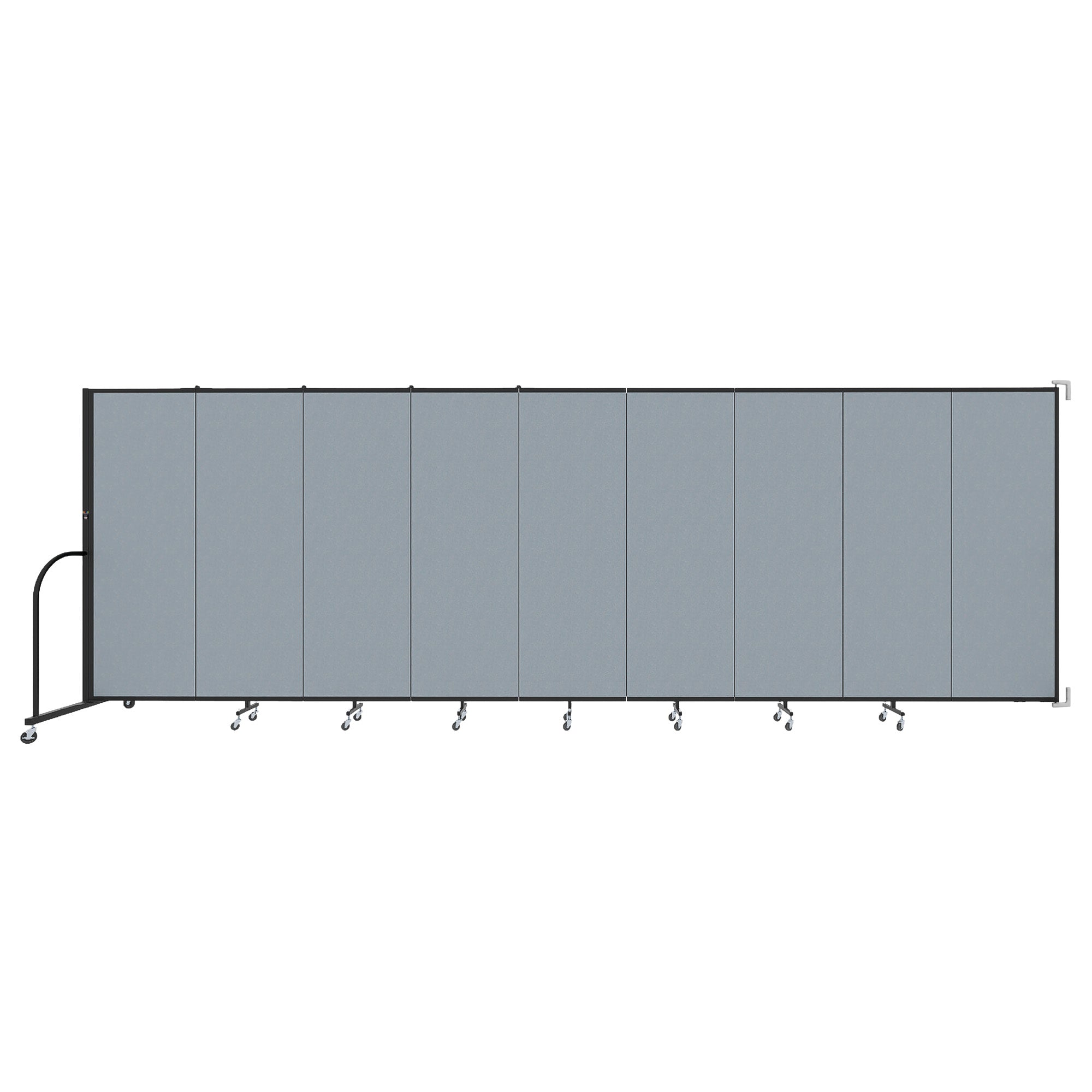 Wallmount Room Divider - 6'H x 16' 6"L - 9 Panel, Summer Blue, Fabric