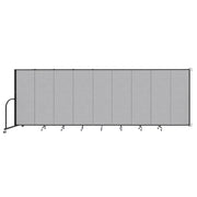 Wallmount Room Divider - 6'H x 16' 6"L - 9 Panel, Gray Smoke, Fabric