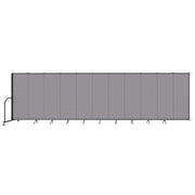 Wallmount Room Divider - 6' 8"H x 20 '2"L - 11 Panel, Select Gray, Fabric