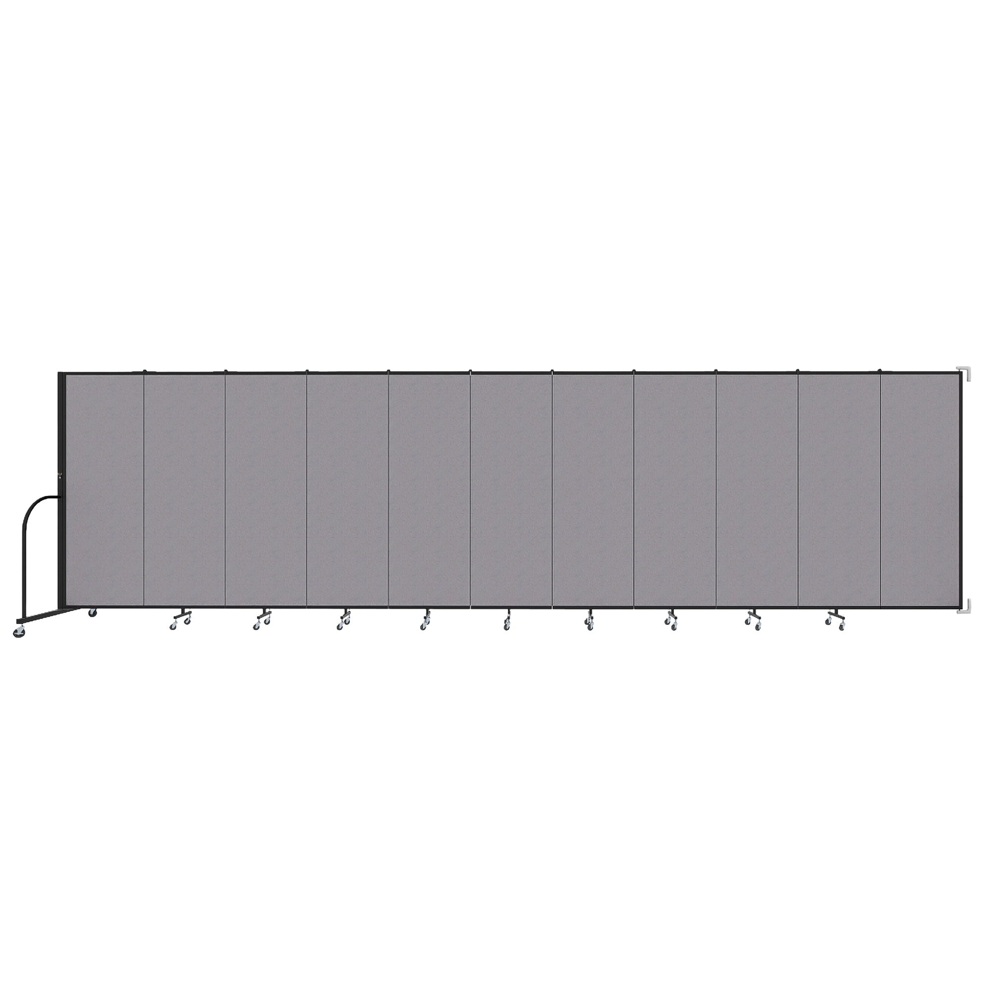 Wallmount Room Divider - 6' 8"H x 20 '2"L - 11 Panel, Select Gray, Fabric