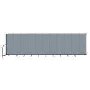 Wallmount Room Divider - 6' 8"H x 20 '2"L - 11 Panel, Summer Blue, Fabric