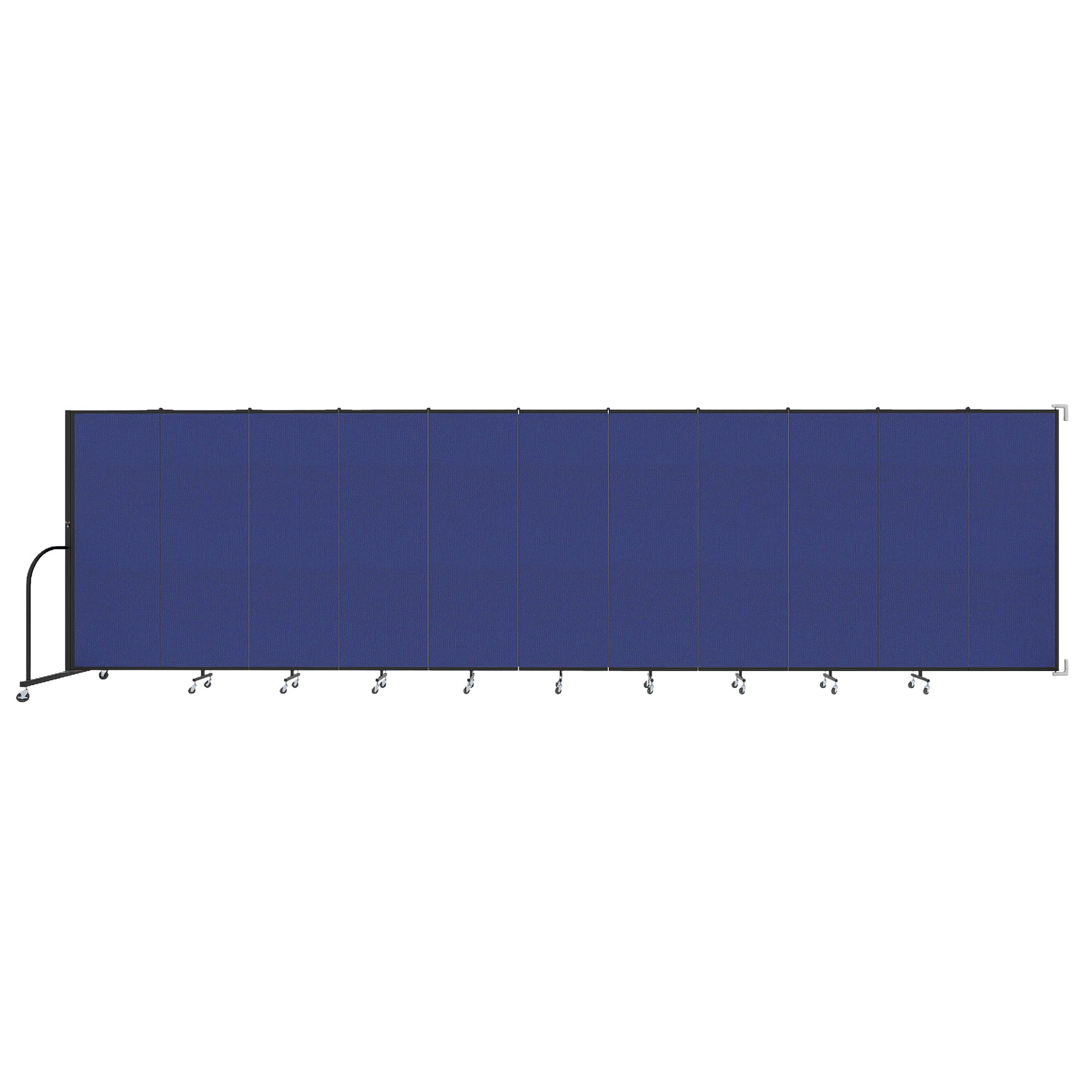 Wallmount Room Divider - 6' 8"H x 20 '2"L - 11 Panel, Royal Blue, Fabric