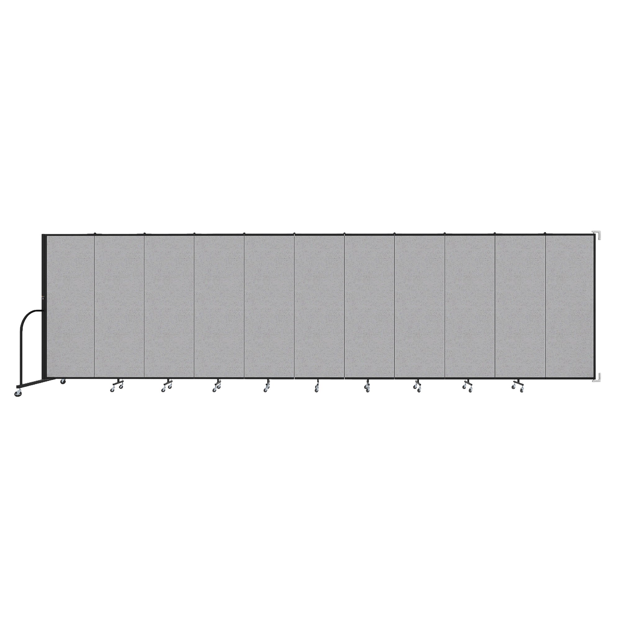 Wallmount Room Divider - 6' 8"H x 20 '2"L - 11 Panel, Gray Smoke, Fabric