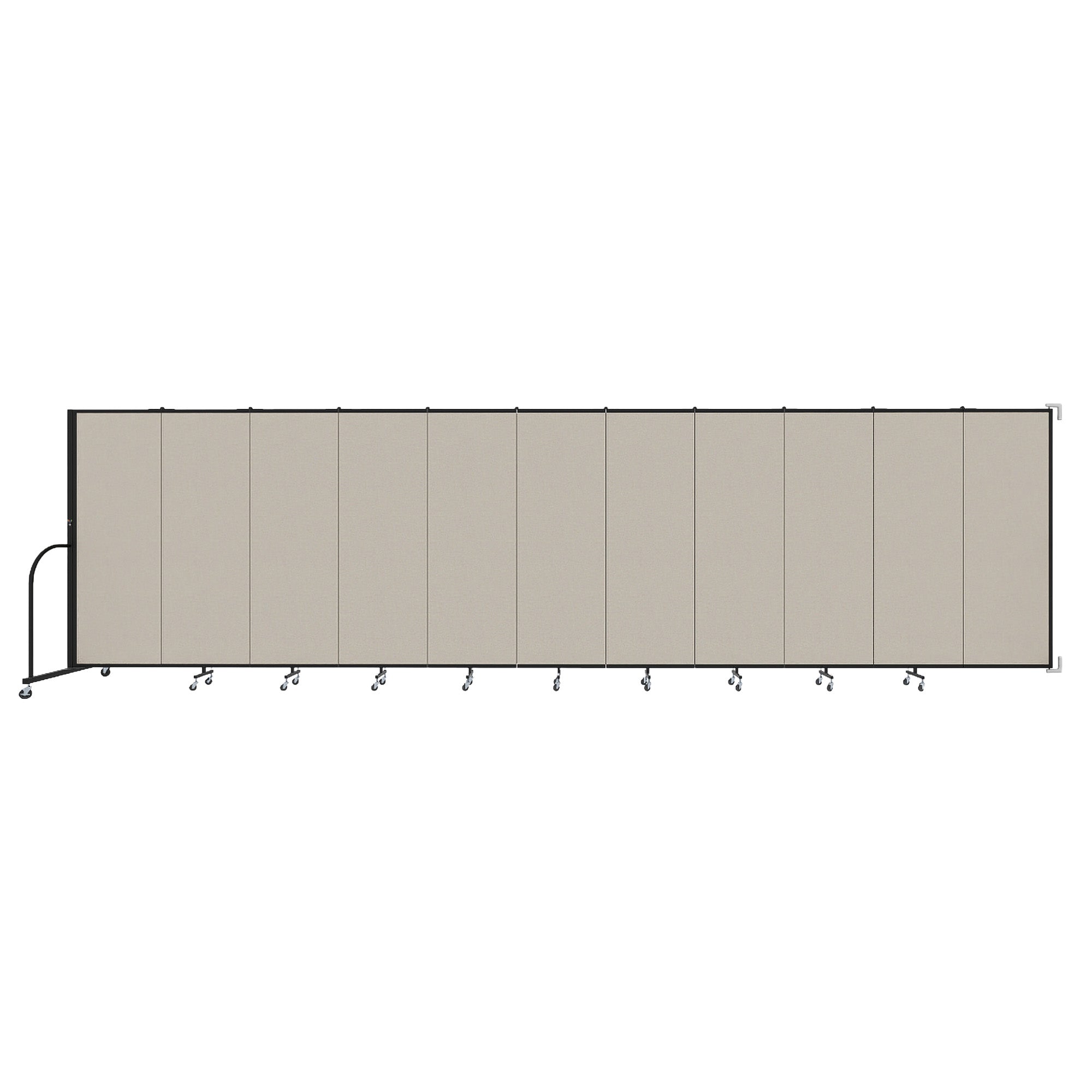 Wallmount Room Divider - 6' 8"H x 20 '2"L - 11 Panel, Sand, Fabric