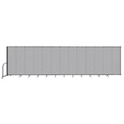 Wallmount Room Divider - 6' 8"H x 23' 10" - 13 Panel, Gray Smoke, Fabric