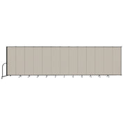 Wallmount Room Divider - 6' 8"H x 23' 10" - 13 Panel, Sand, Fabric