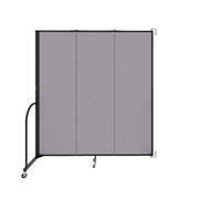 Wallmount Room Divider - 6' 8"H x 5' 6"L - 3 Panel, Select Gray, Fabric