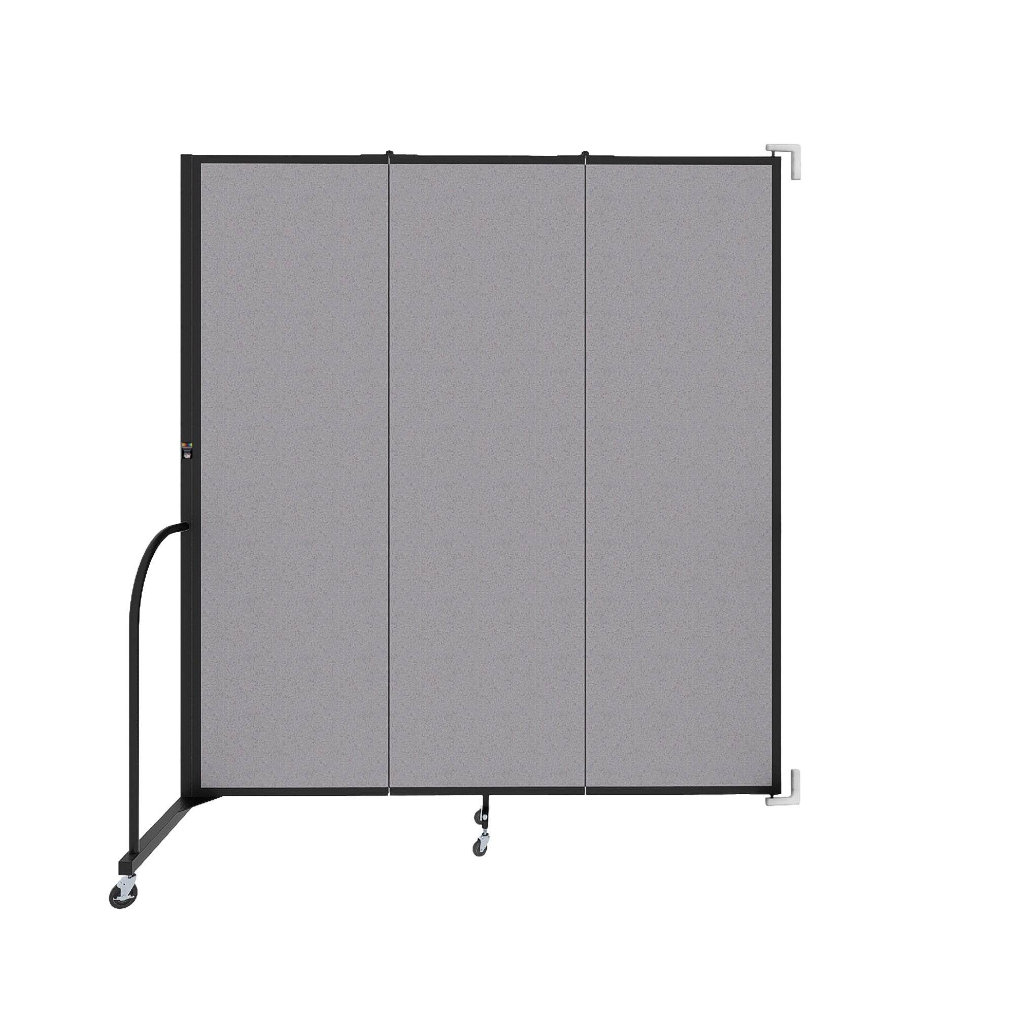 Wallmount Room Divider - 6' 8"H x 5' 6"L - 3 Panel, Select Gray, Fabric