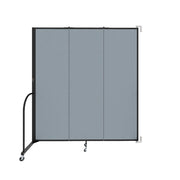 Wallmount Room Divider - 6' 8"H x 5' 6"L - 3 Panel, Summer Blue, Fabric