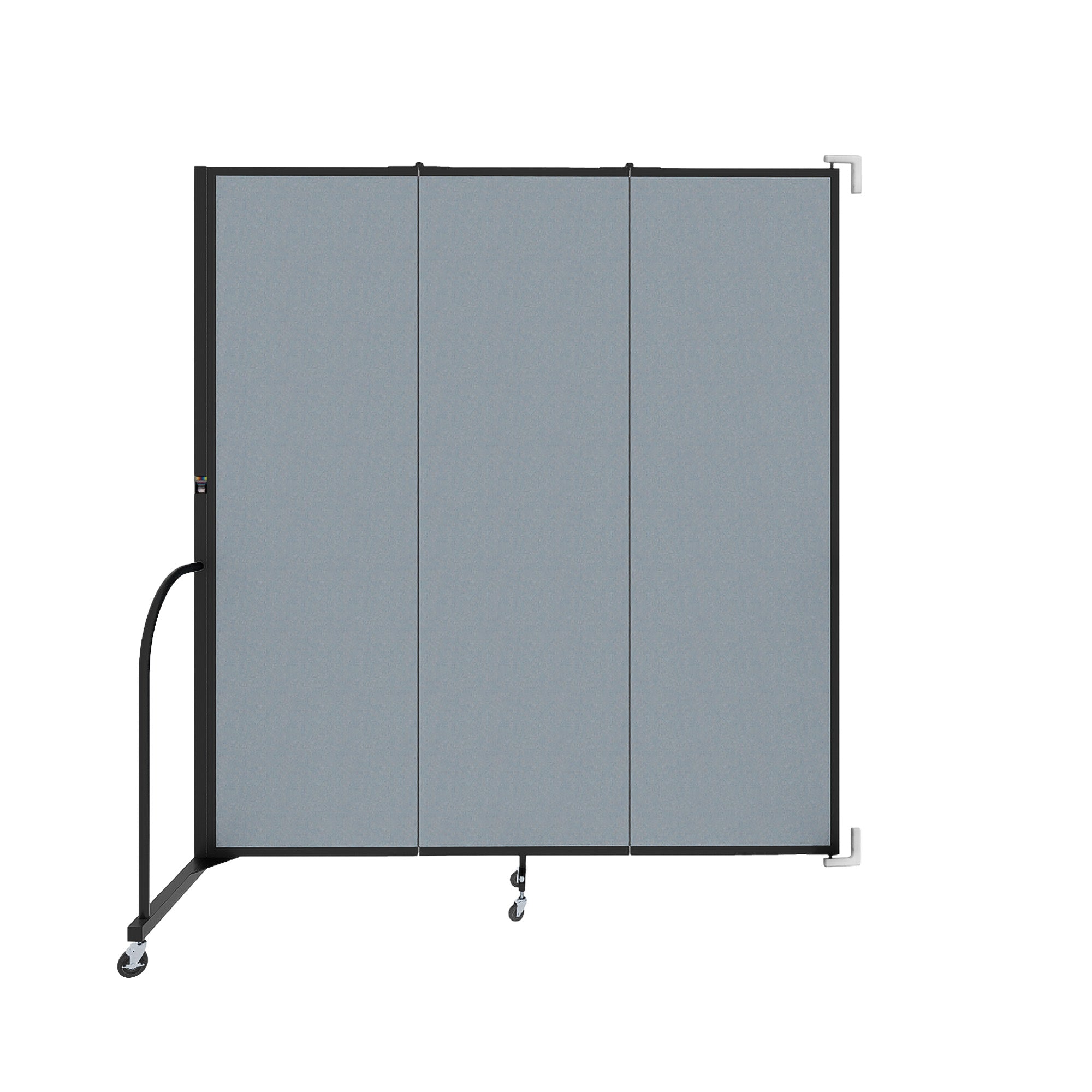 Wallmount Room Divider - 6' 8"H x 5' 6"L - 3 Panel, Summer Blue, Fabric