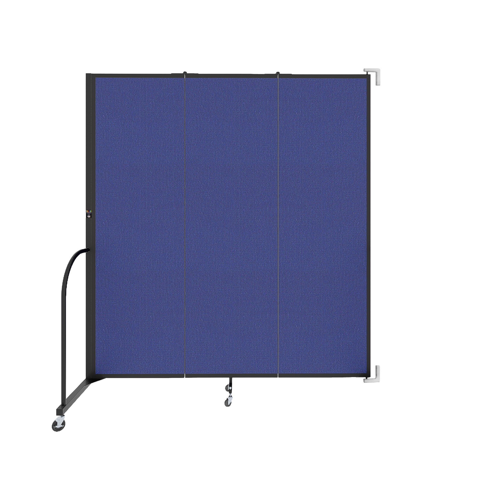 Wallmount Room Divider - 6' 8"H x 5' 6"L - 3 Panel, Royal Blue, Fabric