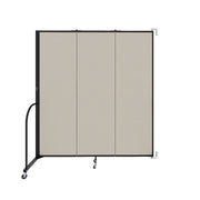 Wallmount Room Divider - 6' 8"H x 5' 6"L - 3 Panel, Sand, Fabric