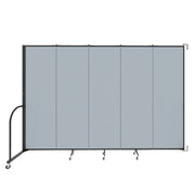 Wallmount Room Divider - 6' 8"H x 9' 2"L - 5 Panel, Summer Blue, Fabric