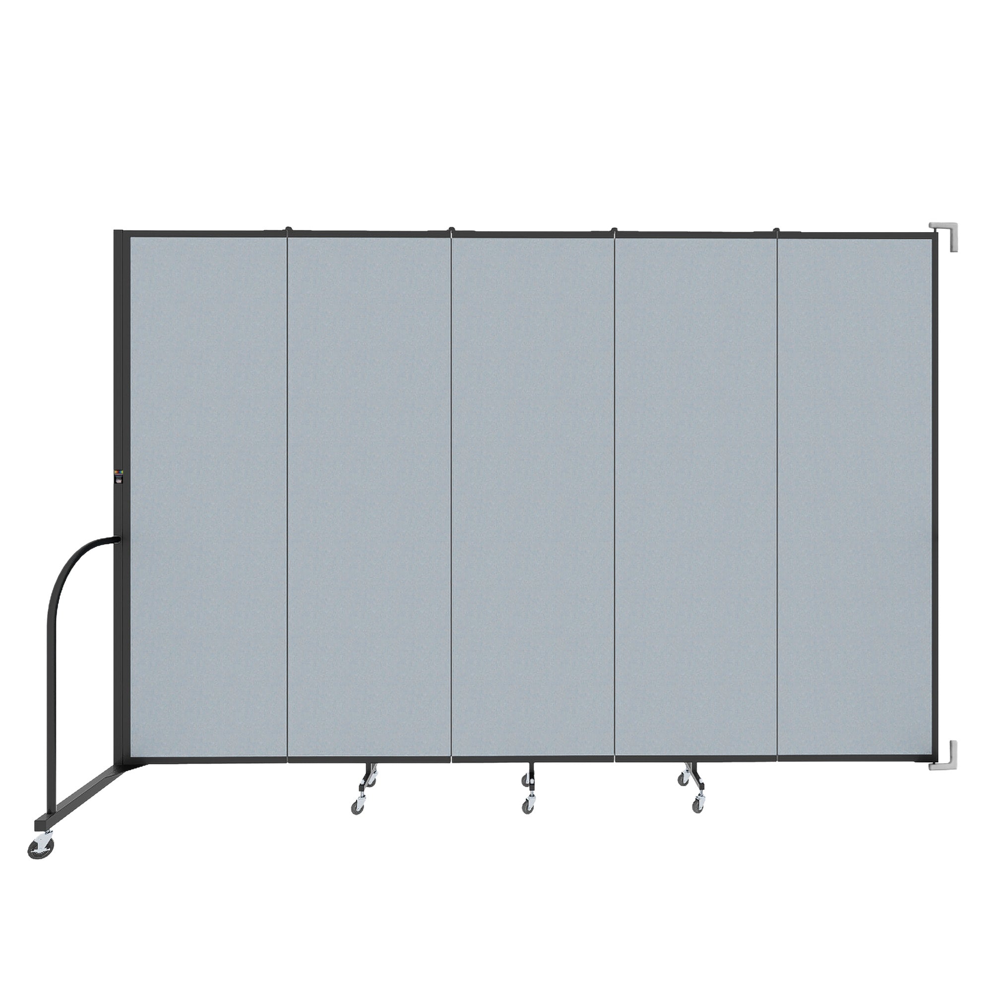 Wallmount Room Divider - 6' 8"H x 9' 2"L - 5 Panel, Summer Blue, Fabric