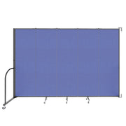 Wallmount Room Divider - 6' 8"H x 9' 2"L - 5 Panel, Royal Blue, Fabric