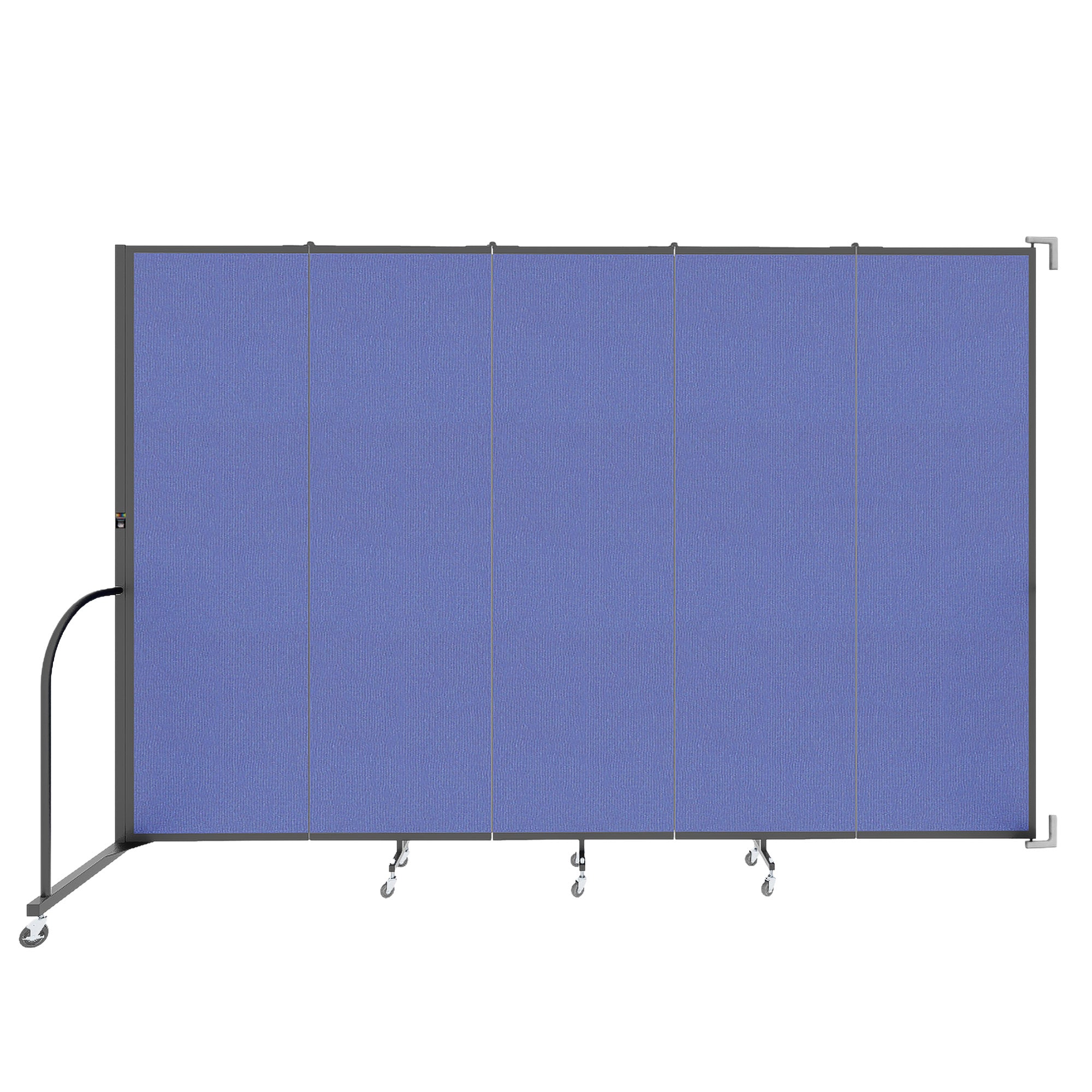 Wallmount Room Divider - 6' 8"H x 9' 2"L - 5 Panel, Royal Blue, Fabric