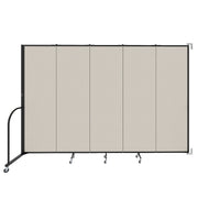 Wallmount Room Divider - 6' 8"H x 9' 2"L - 5 Panel, Sand, Fabric