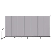 Wallmount Room Divider - 6' 8"H x 12' 10"L - 7 Panel, Select Gray, Fabric