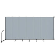 Wallmount Room Divider - 6' 8"H x 12' 10"L - 7 Panel, Summer Blue, Fabric