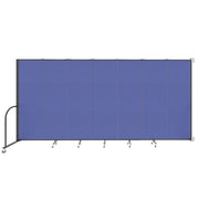 Wallmount Room Divider - 6' 8"H x 12' 10"L - 7 Panel, Royal Blue, Fabric