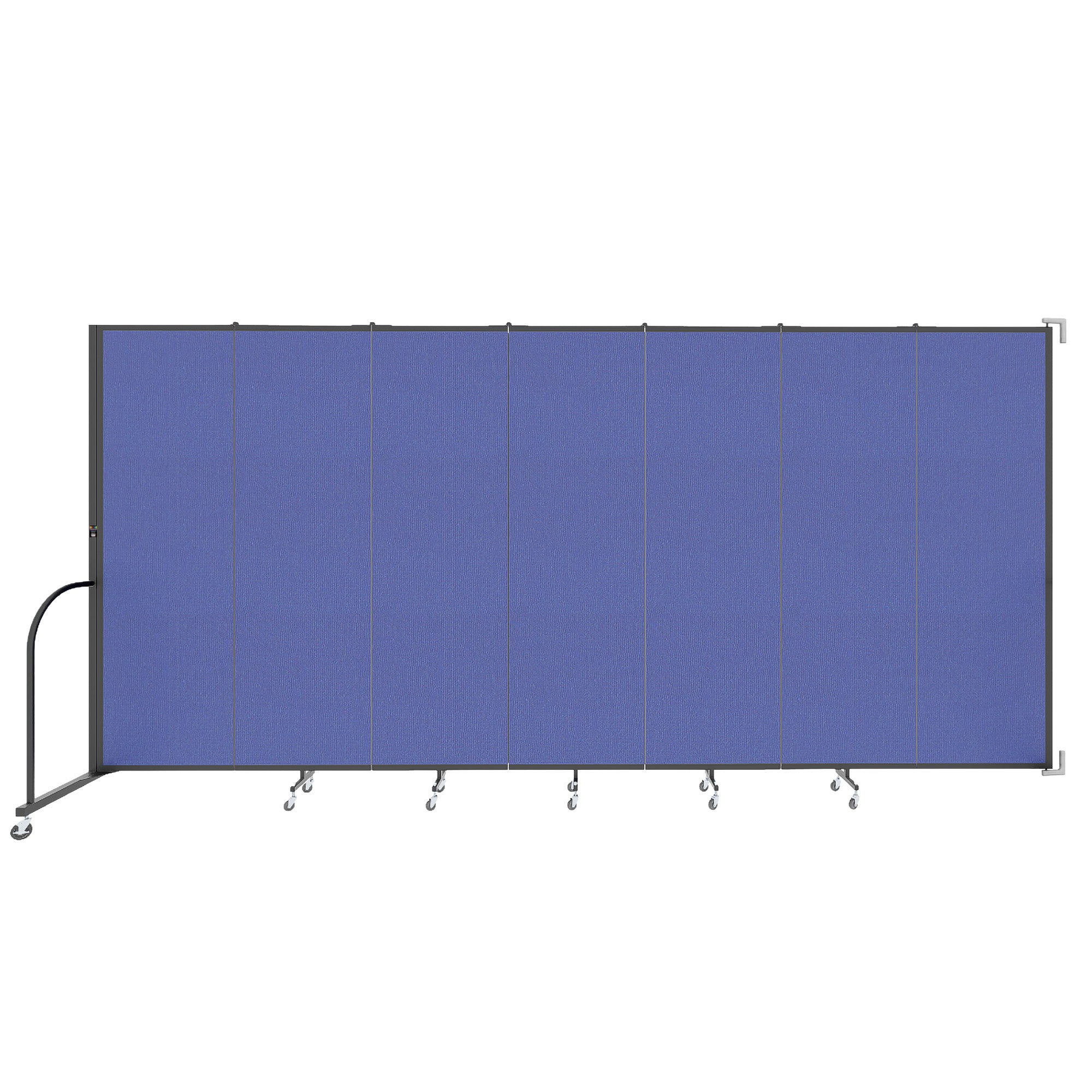 Wallmount Room Divider - 6' 8"H x 12' 10"L - 7 Panel, Royal Blue, Fabric