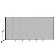 Wallmount Room Divider - 6' 8"H x 12' 10"L - 7 Panel, Gray Smoke, Fabric