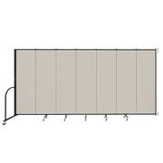 Wallmount Room Divider - 6' 8"H x 12' 10"L - 7 Panel, Sand, Fabric