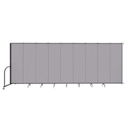 Wallmount Room Divider - 6' 8"H x 16' 6"L - 9 Panel, Select Gray, Fabric