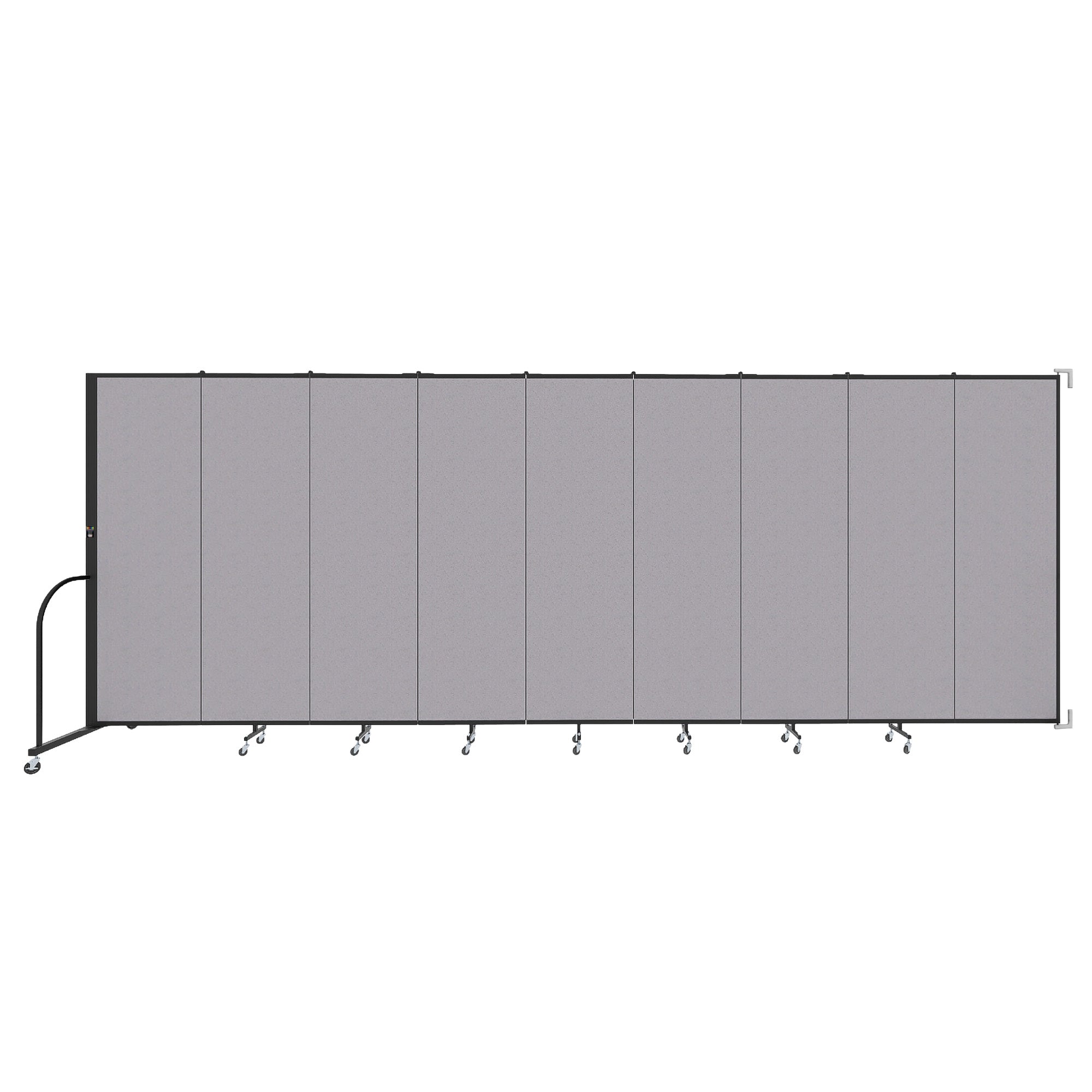 Wallmount Room Divider - 6' 8"H x 16' 6"L - 9 Panel, Select Gray, Fabric
