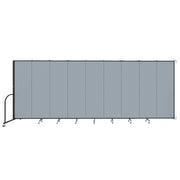 Wallmount Room Divider - 6' 8"H x 16' 6"L - 9 Panel, Summer Blue, Fabric