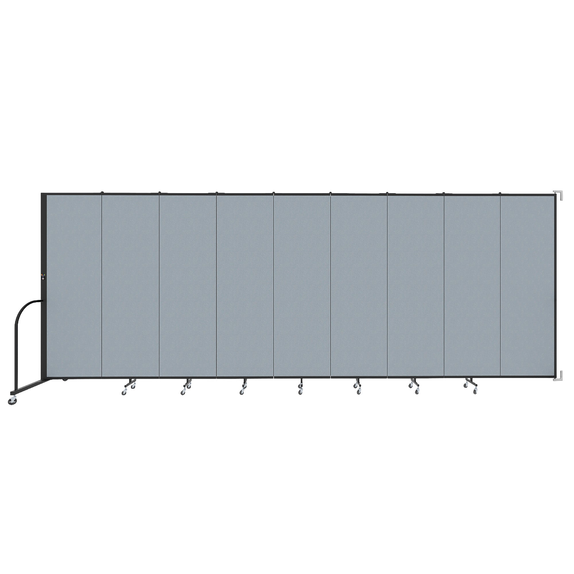 Wallmount Room Divider - 6' 8"H x 16' 6"L - 9 Panel, Summer Blue, Fabric