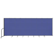 Wallmount Room Divider - 6' 8"H x 16' 6"L - 9 Panel, Royal Blue, Fabric