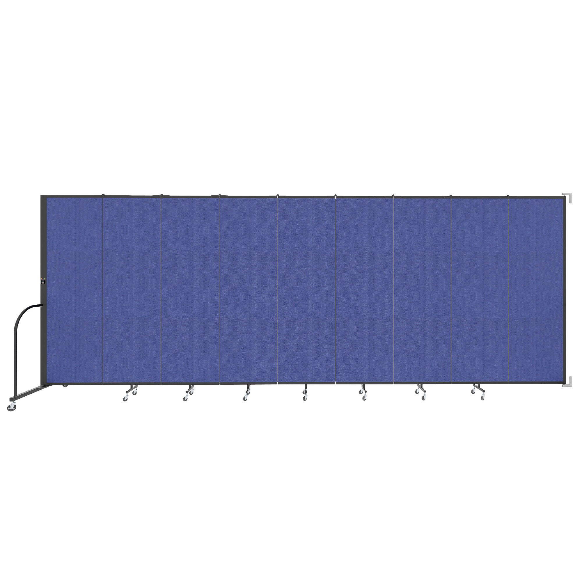 Wallmount Room Divider - 6' 8"H x 16' 6"L - 9 Panel, Royal Blue, Fabric