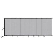 Wallmount Room Divider - 6' 8"H x 16' 6"L - 9 Panel, Gray Smoke, Fabric