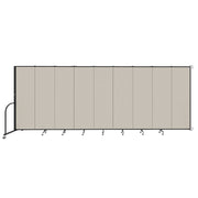 Wallmount Room Divider - 6' 8"H x 16' 6"L - 9 Panel, Sand, Fabric