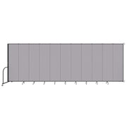 Wallmount Room Divider - 7' 4"H x 20' 2"L - 11 Panel, Select Gray, Fabric