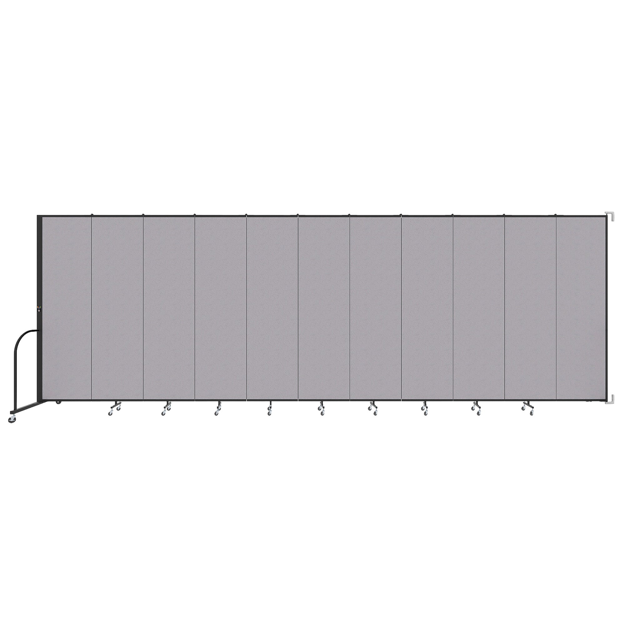 Wallmount Room Divider - 7' 4"H x 20' 2"L - 11 Panel, Select Gray, Fabric