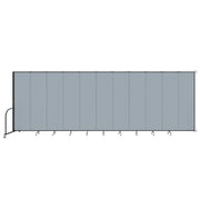 Wallmount Room Divider - 7' 4"H x 20' 2"L - 11 Panel, Summer Blue, Fabric