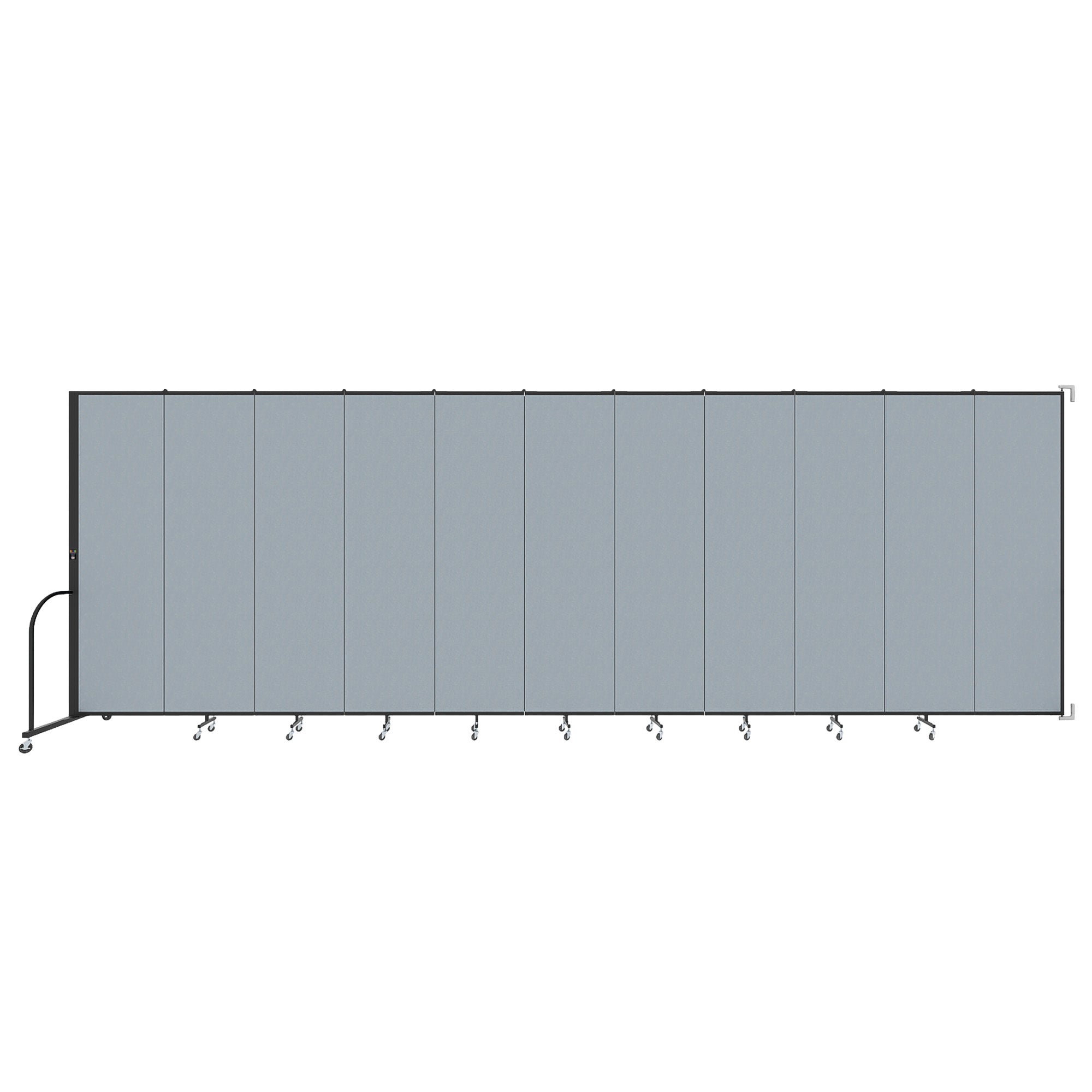 Wallmount Room Divider - 7' 4"H x 20' 2"L - 11 Panel, Summer Blue, Fabric
