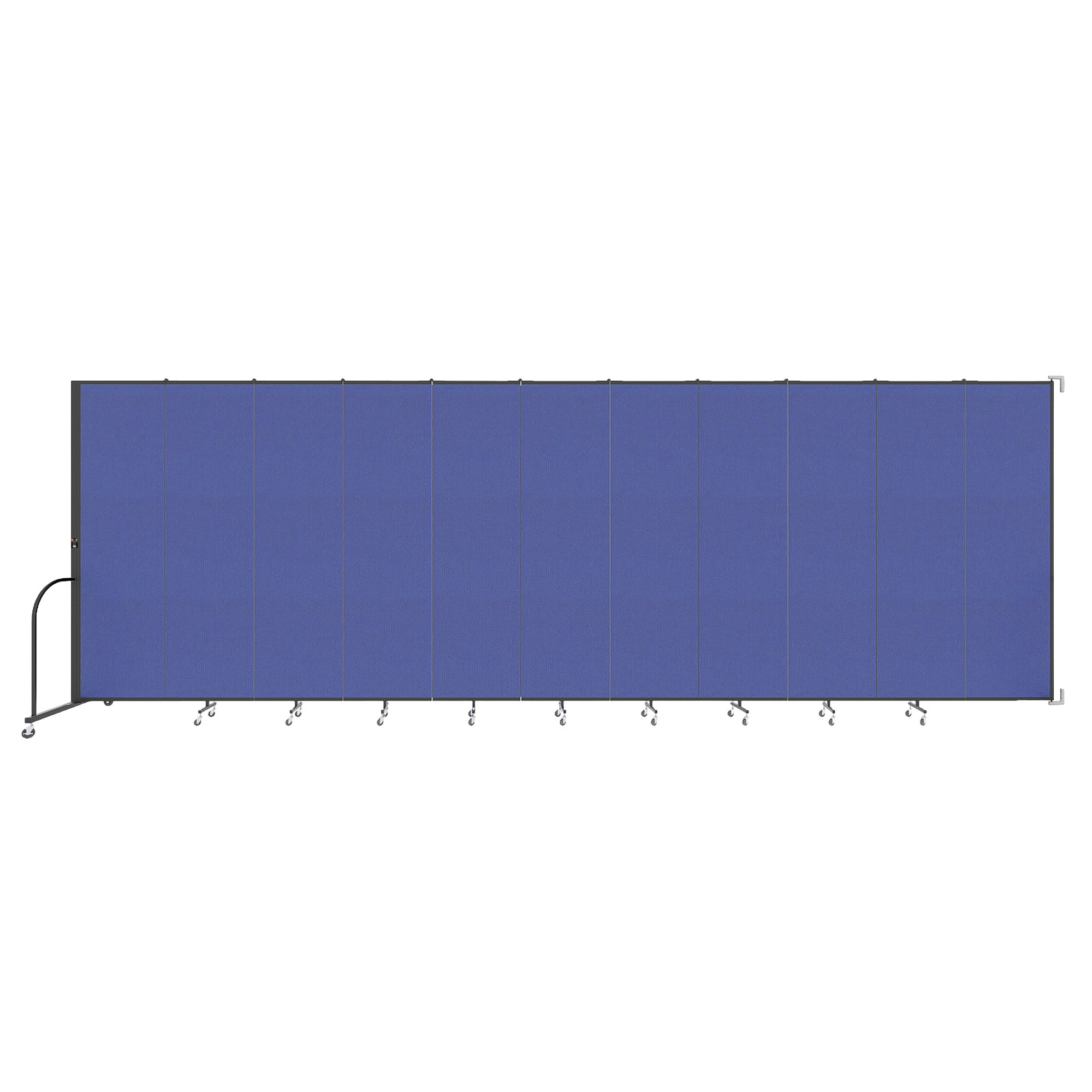 Wallmount Room Divider - 7' 4"H x 20' 2"L - 11 Panel, Royal Blue, Fabric