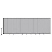 Wallmount Room Divider - 7' 4"H x 20' 2"L - 11 Panel, Gray Smoke, Fabric