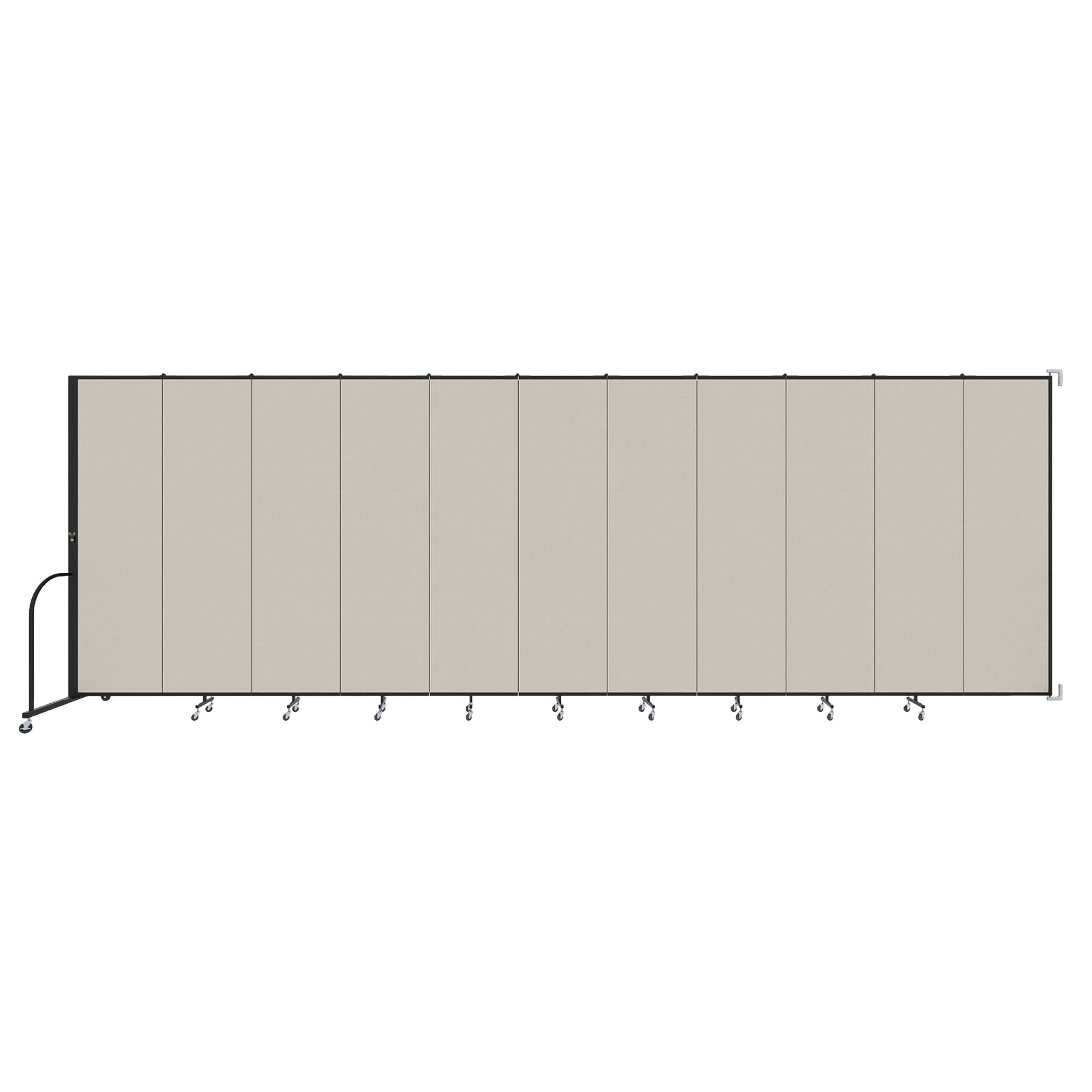 Wallmount Room Divider - 7' 4"H x 20' 2"L - 11 Panel, Sand, Fabric