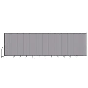 Wallmount Room Divider - 7' 4"H x 23' 10" - 13 Panel, Select Gray, Fabric