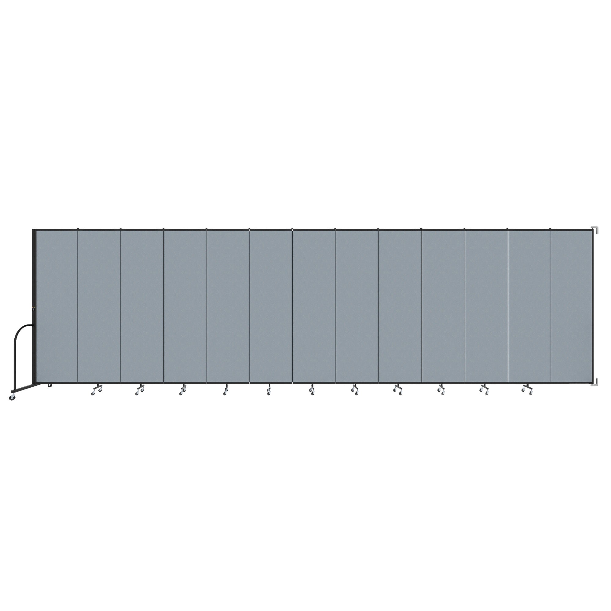 Wallmount Room Divider - 7' 4"H x 23' 10" - 13 Panel, Summer Blue, Fabric