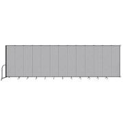 Wallmount Room Divider - 7' 4"H x 23' 10" - 13 Panel, Gray Smoke, Fabric