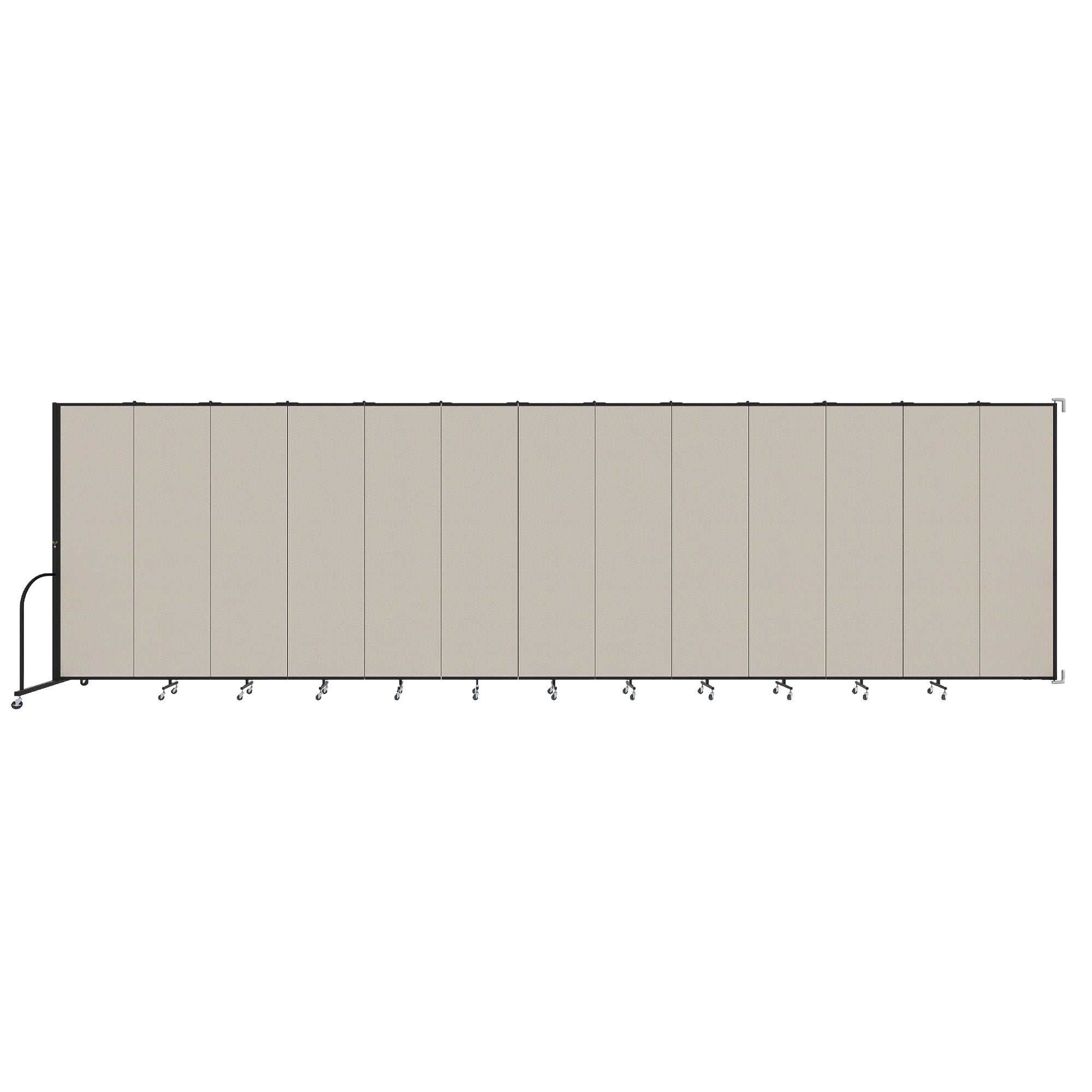 Wallmount Room Divider - 7' 4"H x 23' 10" - 13 Panel, Sand, Fabric